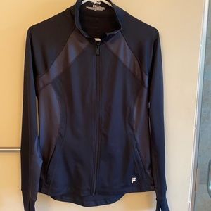 Cute Fila athletic jacket black on black size Medium